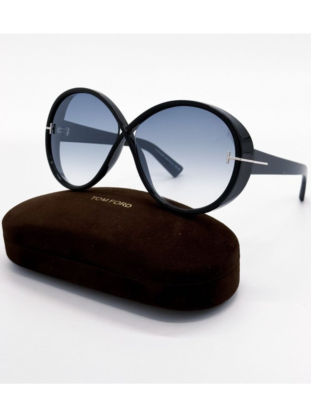 New Tom Ford Edie-02 TF1116 01X Round Black Gray Sunglasses FT1116